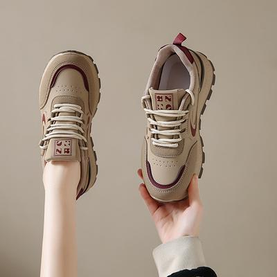 Обувь Женская 2025 Весна Новая Студенческая Беговая Спортивная Универсальная С Увеличением Высоты Папины Кроссовки