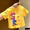 2026 Новые футболки Super Mario Bros для детей, чистые футболки, аниме, цифры на день рождения 110, милые повседневные футболки с аниме для детей
