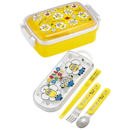 Skater Children's Lunch Box, 450ml, with a Soft Dome-Shaped Lid, Single Tier, Made In Japan, Minion 24 Design, for Boys and Girls (RBF3ANAG-A)