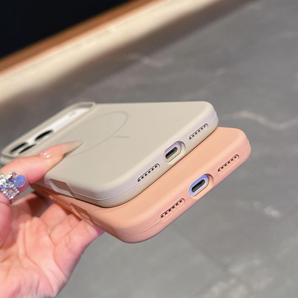 Магнитный чехол из жидкого силикона для iPhone 17 Air 16 15 Plus 14 Pro Max Для Magsafe Беспроводная зарядка Тонкий Мягкий чехол