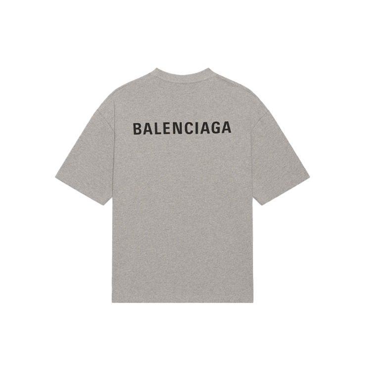 Balenciaga Футболки Мужские Серые С Круглым Вырезом Умеренный Прямой Крой 612966TIVG51167