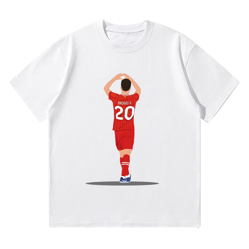 Диого Жота Футболки с графическим принтом в виде сердца любви для женщин/мужчин Памятная одежда Подарок для спортивных фанатов Футболки Свободные Повседневные Футболки Топы