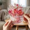 Paper Sculpture Flowers Teacup Greeting Card Surprise Gifts 3D Pop Up Bouquet Card  Mother's Day