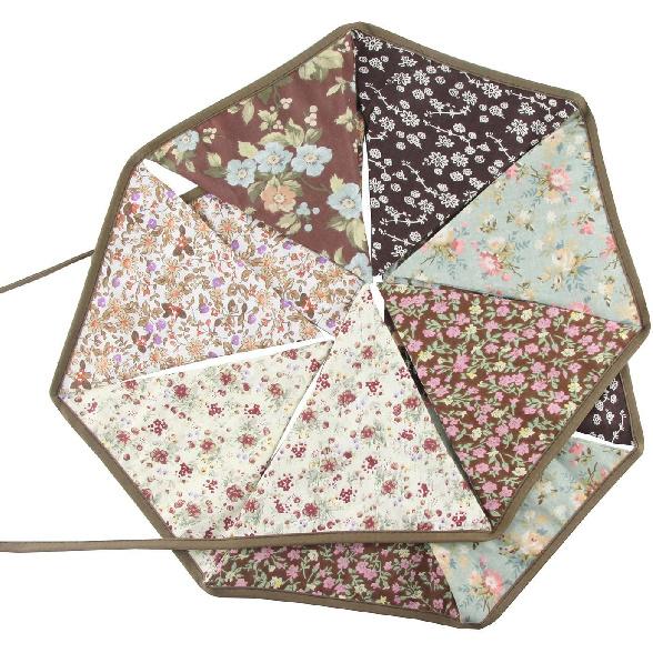 LOVENJOY Brown Floral Collection 100% Cotton Banner for Wedding Baby Shower Party Decoration