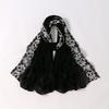 Hot-selling Popular Solid Color Chiffon Flower Embroidered Edge Scarf Light and Breathable Ethnic Yarn Women