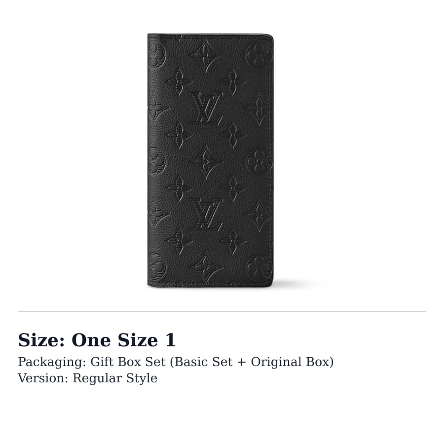 Louis Vuitton Мужской кошелек Brazza из коровьей кожи, черный, M62900