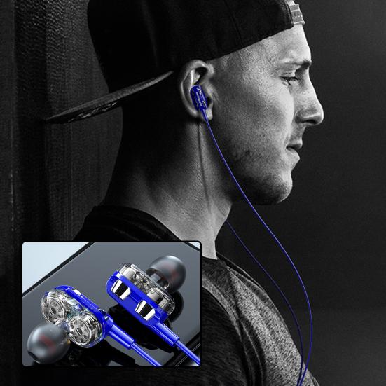 Проводные наушники-вкладыши C52 с шумоподавлением, внутриканальные, с проводным управлением, металлические, с двойным подвижным излучателем, восьмиядерные