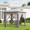 Garden Gazebo Folding Gazebo 4x4m Fly-out Tent Party Tent with 6 Panels, Double Roof Hexagonal