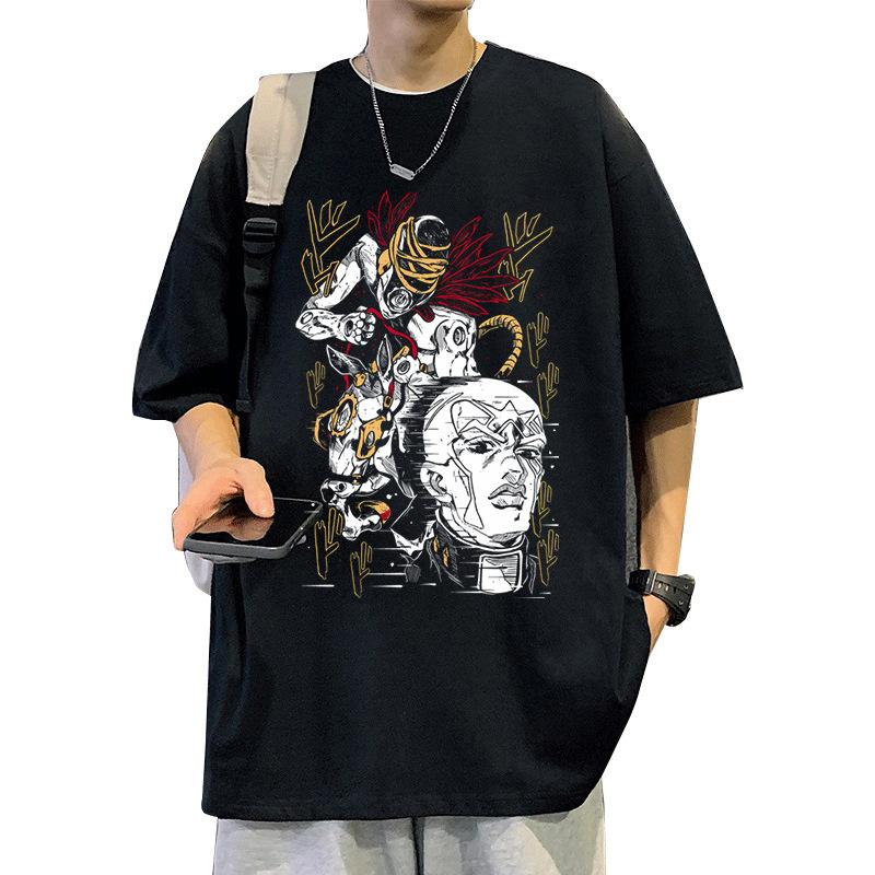 Vinegar Double Jojos Bizarre Adventure Anime Trend Tshirt Cotton Graphic Tee Unisex Unisex Summer Streetwear