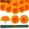 50pcs Artificial Marigold Flower Heads Marigold Heads Fake Flowers for Decor Garland Day of The Dead Decorations DIY Craft Marigold Garland