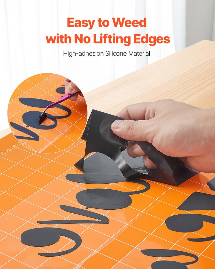 VEVOR Heat Transfer Vinyl, 304.8 x 15240mm, Glossy Black HTV Iron on Vinyl Roll, Easy to Cut and Weed, Strong Adhesion