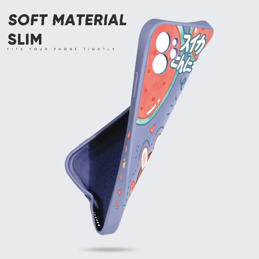 Чехол для телефона с мультяшным красочным узором и квадратным жидким силиконом TPU с полным покрытием для камеры, противоударный защитный чехол для OPPO Reno Realme