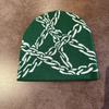 Unisex Knit Beanie Chain Accent Punk Streetwear Winter Warm Hat Men Women