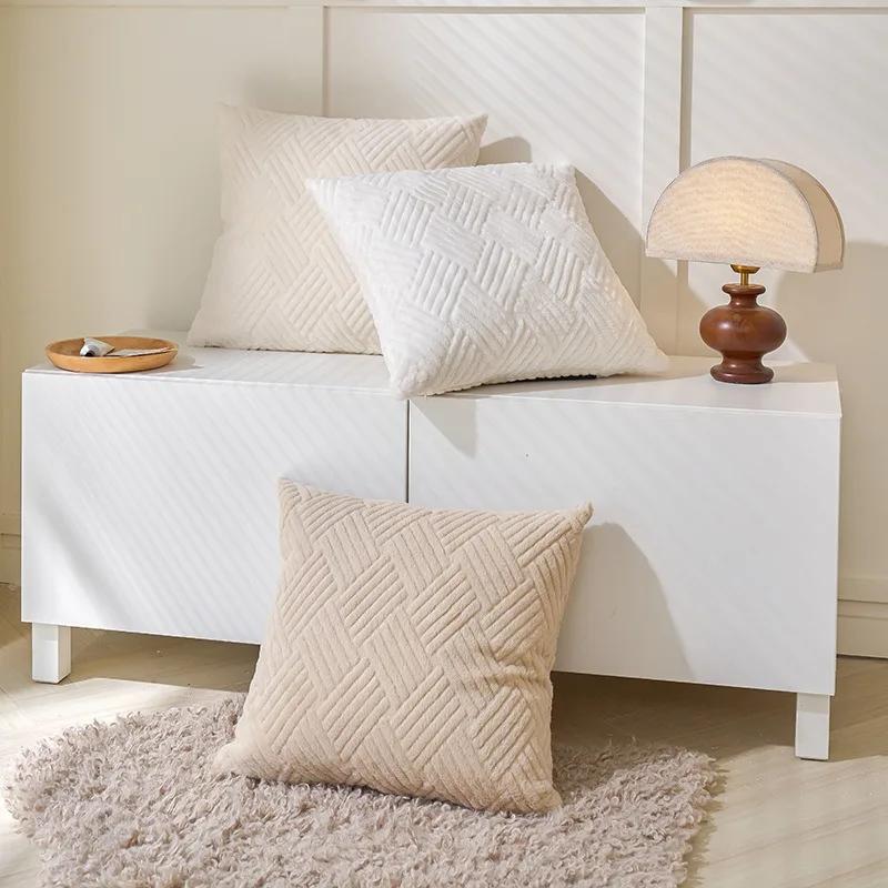 Spring Green Corduroy Decorative Pillow Cover 18x18 Inch Soft Striped Corduroy Cushion Cover Bohemian Home Decor for Sofa Bed