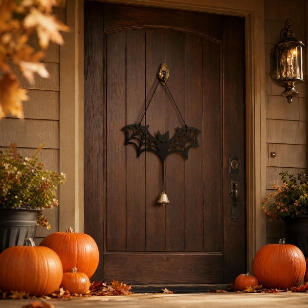 Glowing Halloween Luminous Bat Ornament Wooden Bat Wall Art Bat Door Pendant Window Fireplace