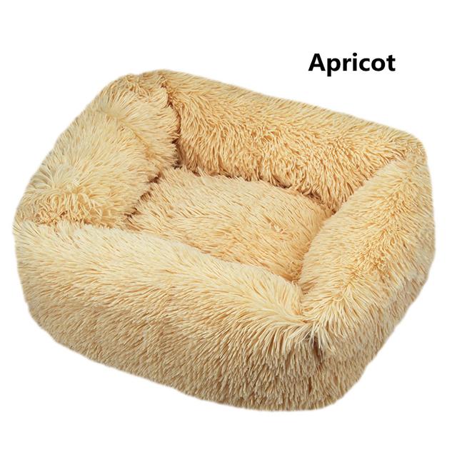 Square Dog Cat Bed with Side Cover Medium Large Sofa Plush Kennel Winter Warm Puppy Mat Nest Soft House Non-slip Basket Cushion