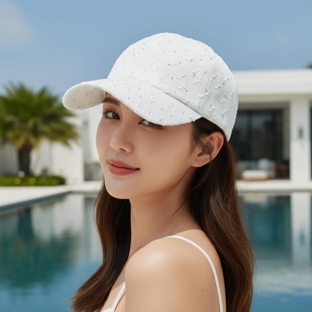 Flower Lace Baseball Cap Breathable Mesh Visor Hat Mesh Cap Sun Hat Beach Vacation