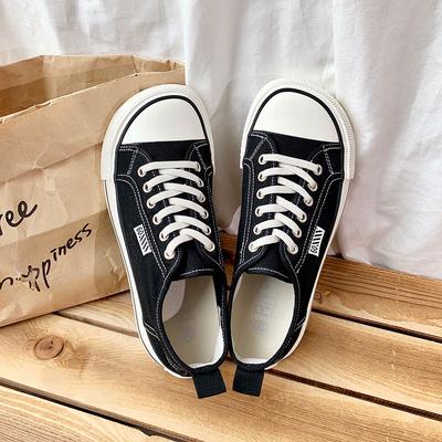 Весенние новые простые парусиновые туфли для студенток, универсальные, уродливо-милые, на толстой подошве, туфли с большой головой, женская обувь