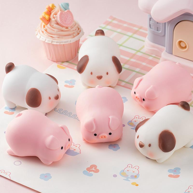 Pig Dog Anti Stress Toys Flour Stress Ball Cute Cartoon Animal Squishy Squeeze Vent Balls Stress Relief Pinch Toy Kids Doll Gift