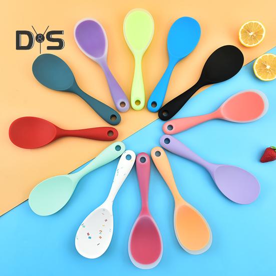 Ложка для риса, утолщенное подвесное отверстие, легко чистящаяся полупрозрачная силиконовая кастрюля, инструменты для приготовления пищи