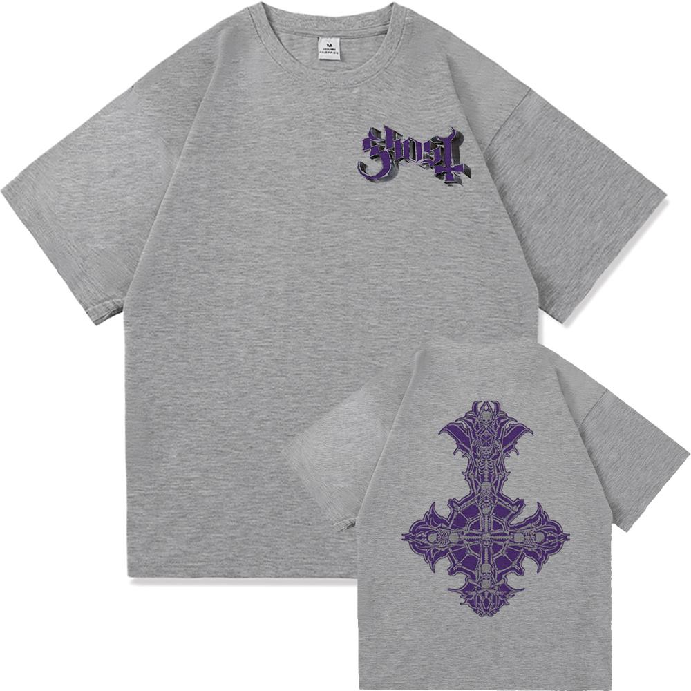 Футболка GHOST SKELETÁ World Tour 2025, модная мужская эстетичная винтажная хип-хоп футболка унисекс, сатанинская повседневная хлопковая футболка.