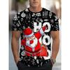 2026 Christmas Theme 3D Printed Crew Neck Short Sleeve Tees Funny Santa Claus Graphic T-shirt for Men Clothing Tops