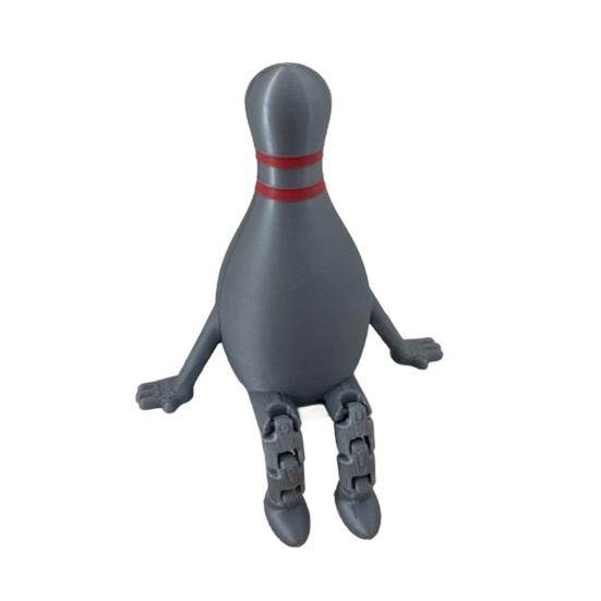Bowling Buddy Figurine Bowling Ball Ornament with Articulated Legs Mini Bowling Pin Decoration Collectible for Home Shelves Desks Tables Display