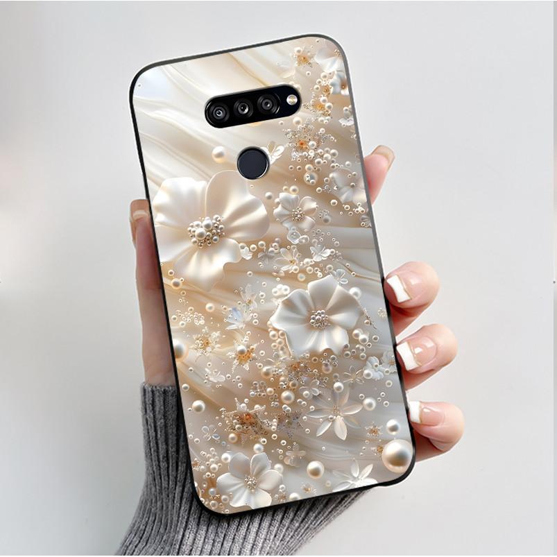 Soft Case For LG K50S K40S Phone Case LMX540HM LM-X540 LMX430HM LM-X430 Fashion Butterfly Flower Black Silicone Bumper Cover