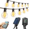 Солнечная гирлянда Meetaa G40 LED, 7,5 м, 13 лампочек, материал ПК, прочная, теплый белый, автоматическое ночное освещение, водонепроницаемая, с пультом дистанционного управления и таймером