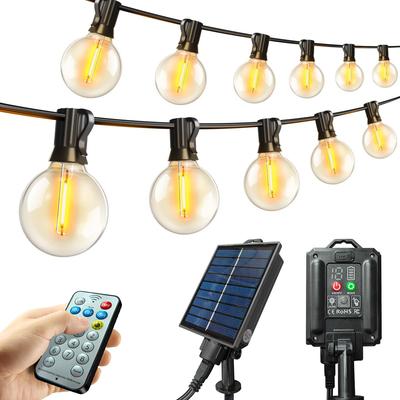 Солнечная гирлянда Meetaa G40 LED, 7,5 м, 13 лампочек, материал ПК, прочная, теплый белый, автоматическое ночное освещение, водонепроницаемая, с пультом дистанционного управления и таймером