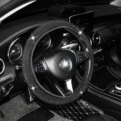 Универсальный блестящий чехол на руль автомобиля с бриллиантовым кристаллом, автоукрашение, автостайлинг, автомобильные аксессуары для салона для женщин