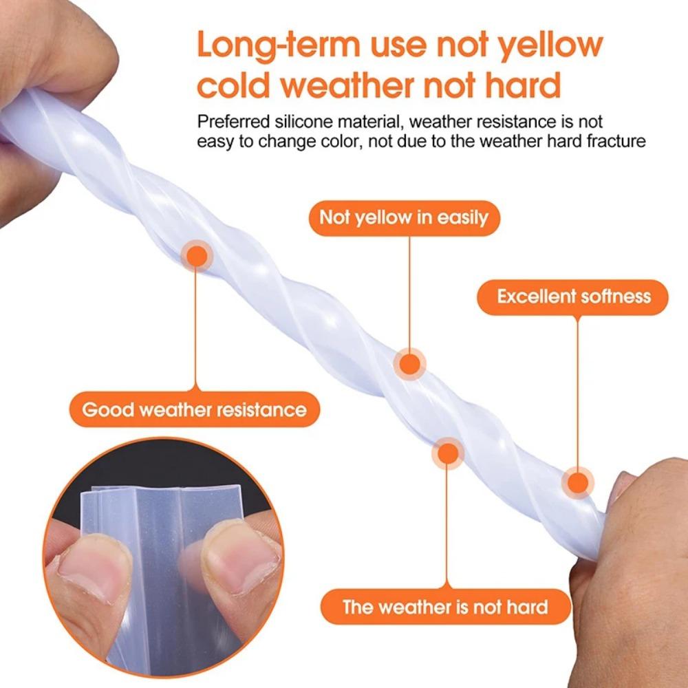 3M Уплотнительная лента для душевой стеклянной двери, Силиконовая мягкая щетка для душевой двери для остановки протечек, Бескаркасная уплотнительная лента