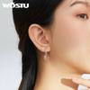 WOSTU Genuine 925 Sterling Silver Elegant Butterfly Hoop Earrings Clear Zircon Earrings For Women Wedding Unique Jewelry CQE833