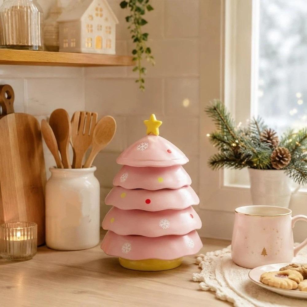 Dustproof Mini Fruits Bowl Plastic Sauce Dish Dessert Plate Christmas Tree Dipping Dish Home