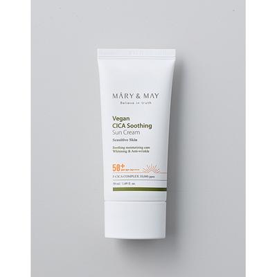 Mary May Веганский успокаивающий солнцезащитный крем с Центеллой Азиатской Spf50+ Pa++++ 50мл