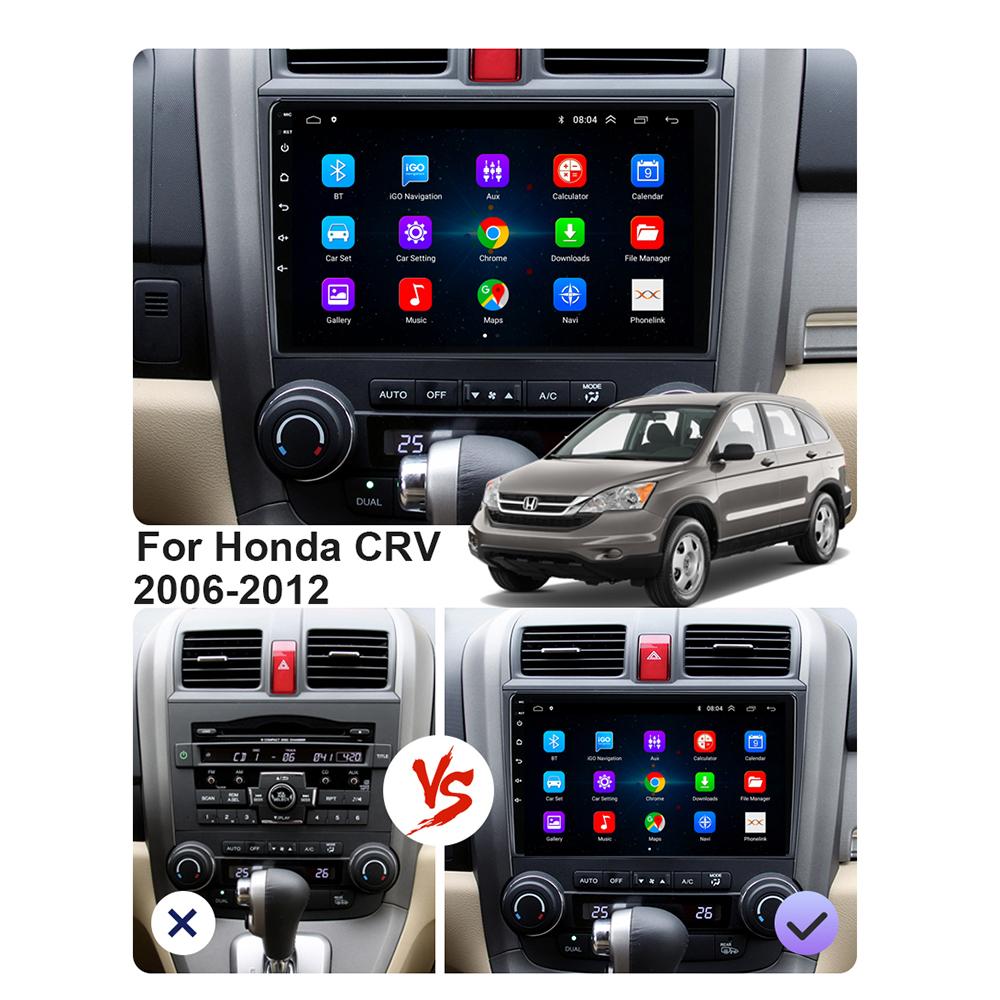 Автомагнитола Android 16 для Honda CR-V 3 RE CRV 2007-2011 Мультимедийный видеоплеер 2 DIN Навигация GPS Carplay DVD Головное устройство