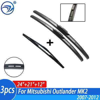 Комплект дворников передних и задних для Mitsubishi Outlander MK2 2007-2012 2011 2010 2008 Лобовое стекло 24"+21"+12"""