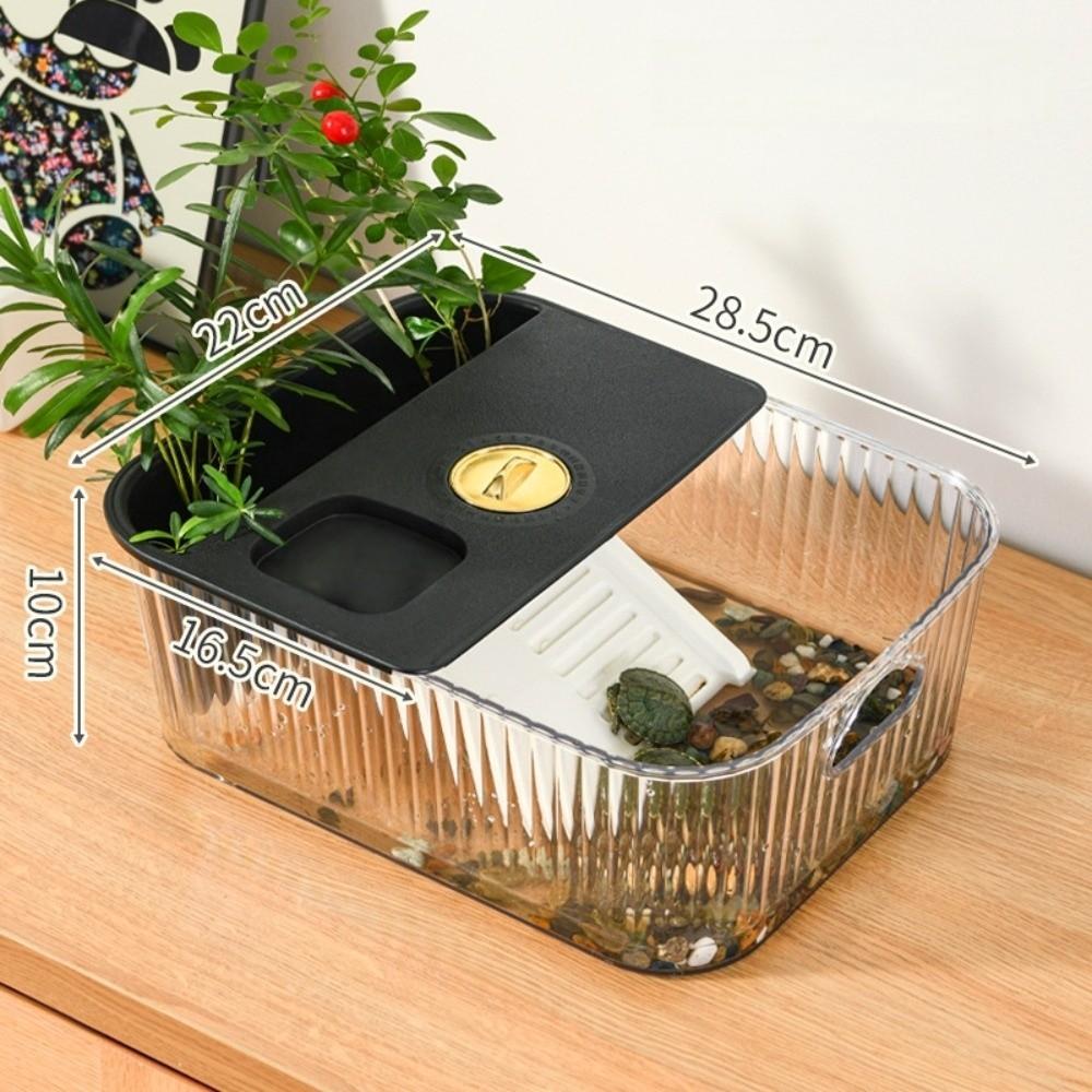 Новый пластиковый аквариум для черепах прозрачный многофункциональный террариум для черепах легко чистить платформа для принятия солнечных ванн аквариум для мелких питомцев зоотовары