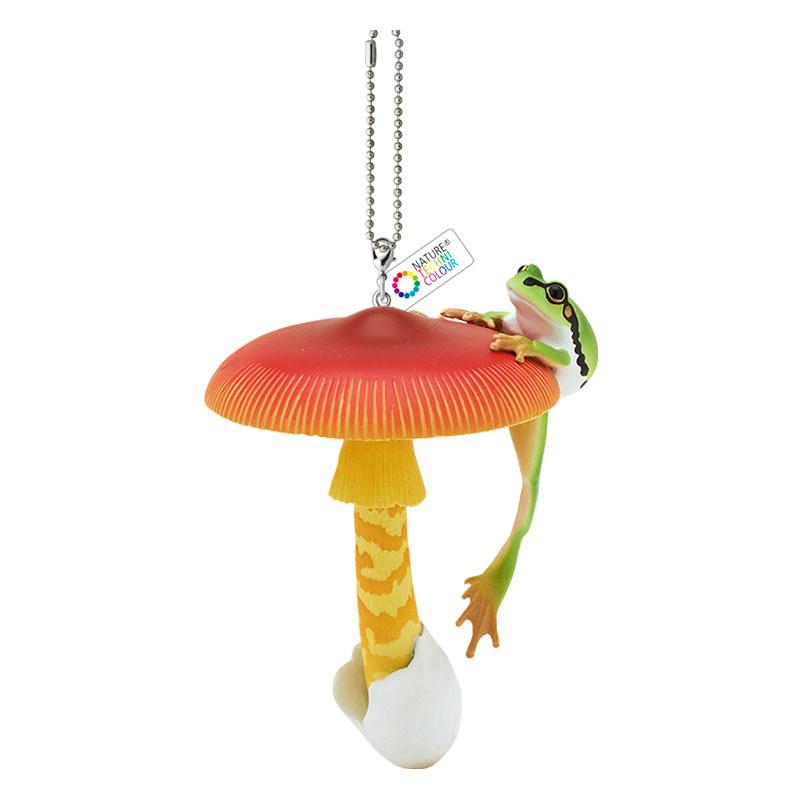 Authentic Japanese Ikimon Series 2 Mushroom And Rain Frog Realistic Fly Agaric Figure Ornament Keychain Collectible