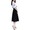 Women's Temperament Cold and Windy Two-piece Suit Skirt Mid-length Chiffon Dress Female Round Neck Short-sleeved Shirt Sweet