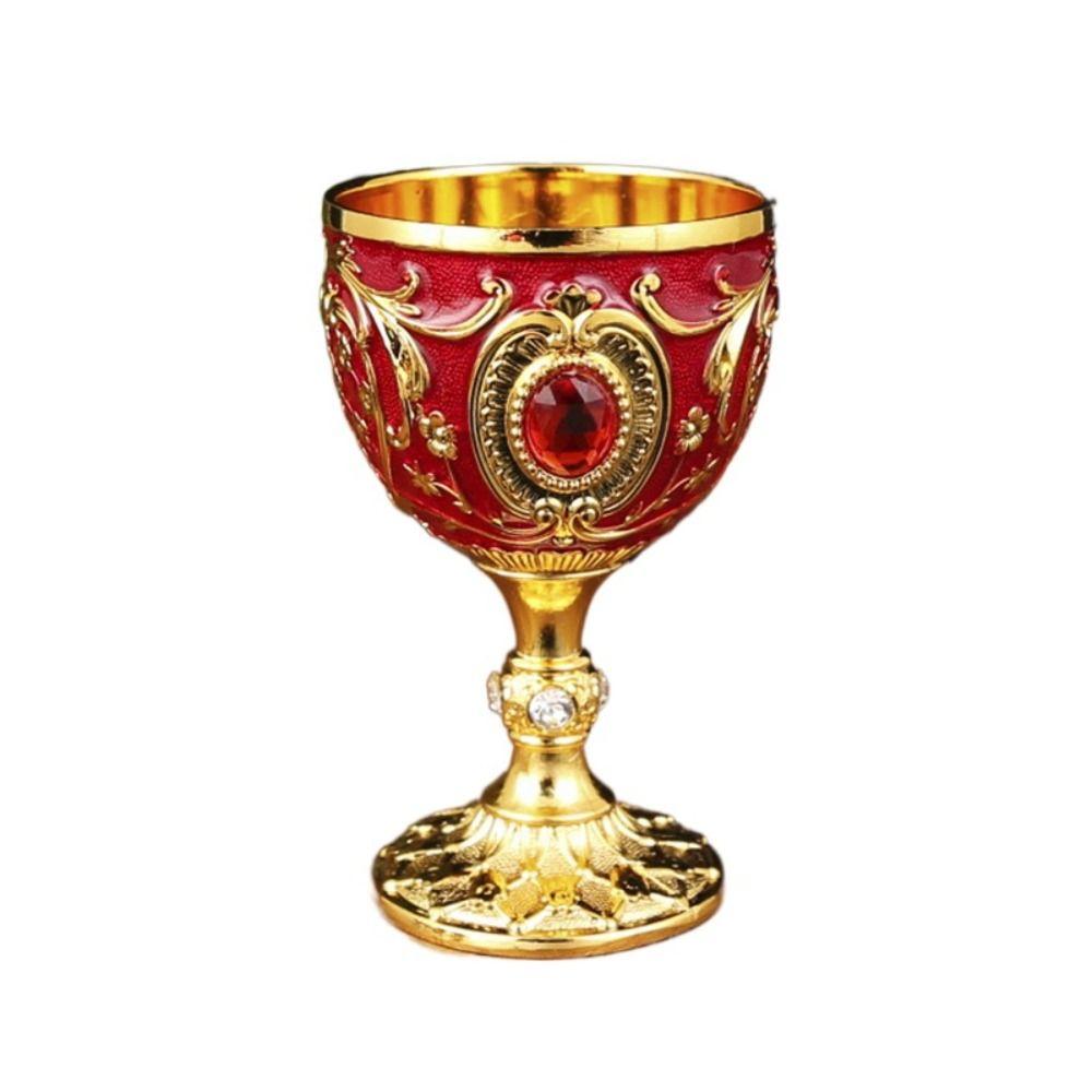 European Style Wine Glasses Embossed Chalice Decorative Goblet  Gift