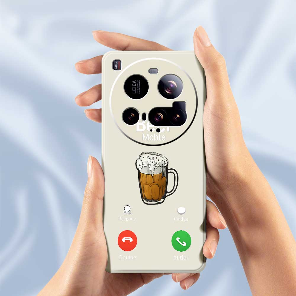 For Xiaomi 15 Ultra Case Beer Pattern Printing Straight Edge TPU Phone Back Cover