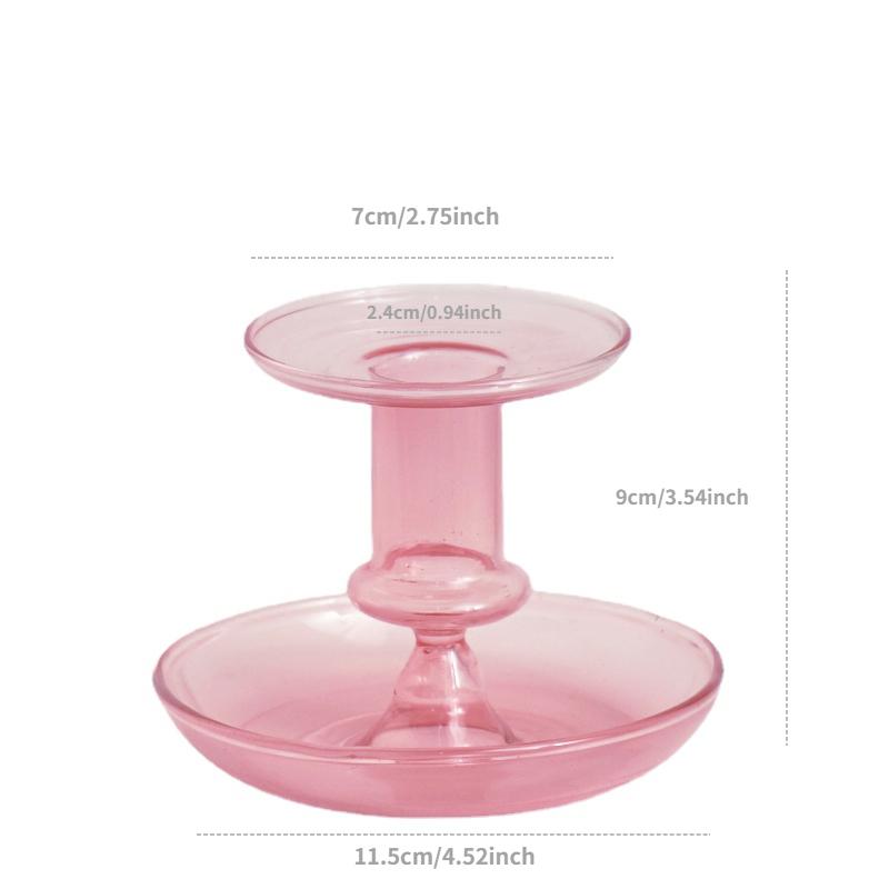 Pink Glass Candle Holder Taper Candlesticks Holder Wedding Table Centerpieces Nordic Home Decoration Wedding Decoration