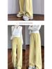 Women's High Waist Slimming Sweatpants: Narrow to Wide Leg Straight Casual Pants, Small Size, 2025 Trend.