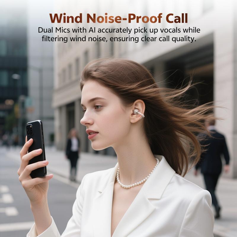 QCY Crossky C50 Clip On Wireless Earbuds Bluetooth 6.0 Open Ear Comfortable for Fitness Earphones Dual Connection 35H IPX5