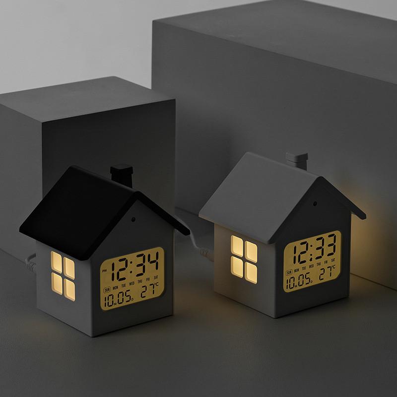Kids Bedroom Alarm Clock With Night Light And Electronic Lcd Screen For Childrens Decor
