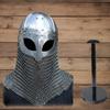 Handmade Viking Warrior Helmet 18 Gauge Steel Chainmail Armor Replica