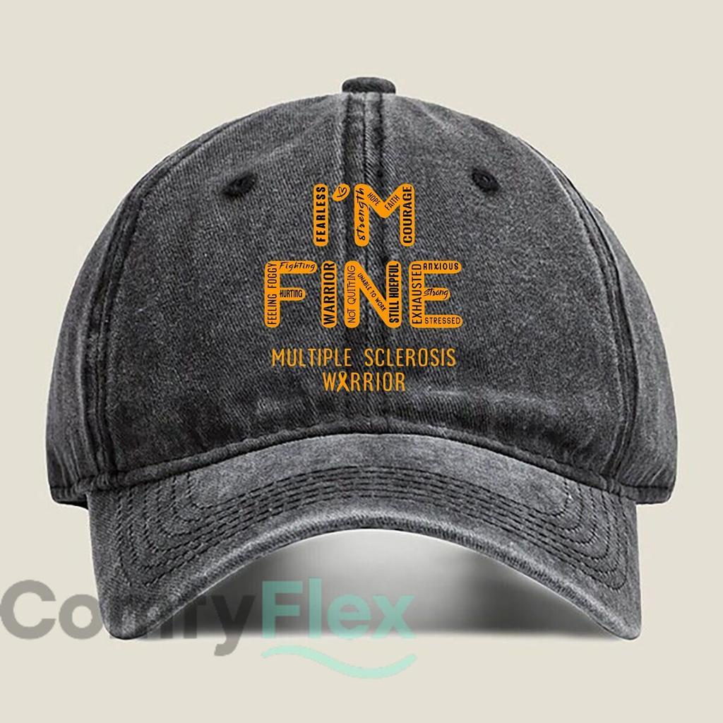Multiple Sclerosis Warrior Fashion Washed Baseball Cap Outdoor For Womens Unisex Female Beach Dad Hat Hip Hop