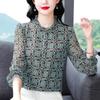 Шифоновая рубашка с длинными рукавами для женщин, осень, новый стиль, рубашка, темпераментный топ, тонкая рубашка с принтом