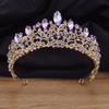 Baroque Ornate Crystal Wedding Crown Bridal Tiaras Headdress Party Prom Bride Crown Hair Jewelry Head Accessories